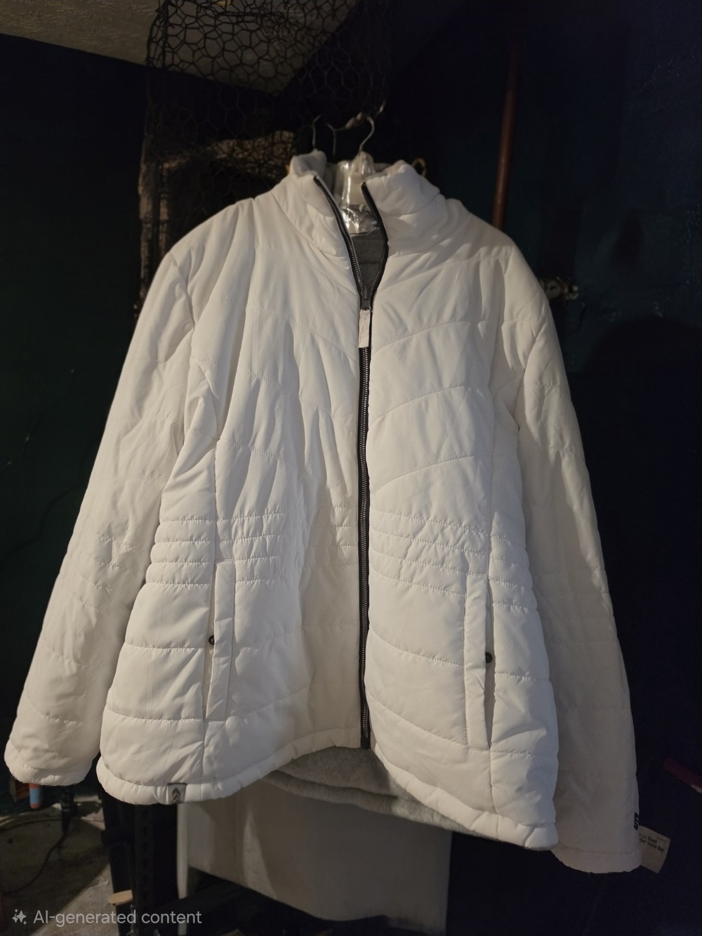 Free Country White Quilted Hooded Puffer Jacket